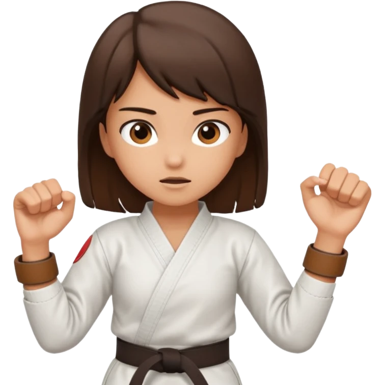 Karate Brunette girl whit brown or black belt that practice emoji