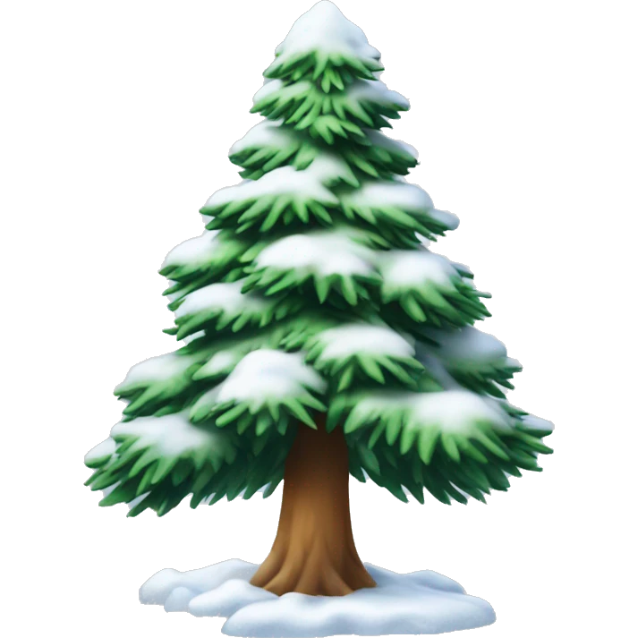 Pine tree covered in snow emoji