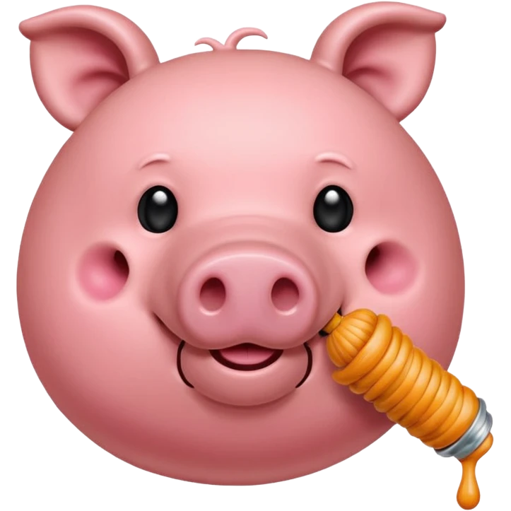 Un cerdito mordiéndose el dedo coqueteando que el cerdo tenga pestañas cortitas y encrespadad emoji