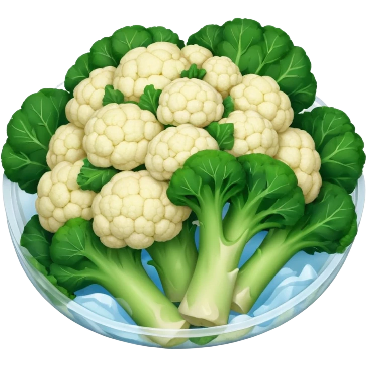 packaging bag of frozen broccoli and cauliflower emoji