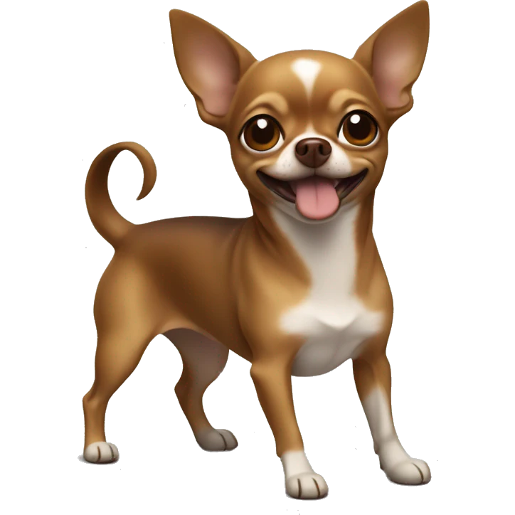 Brown Chihuahua with blep emoji