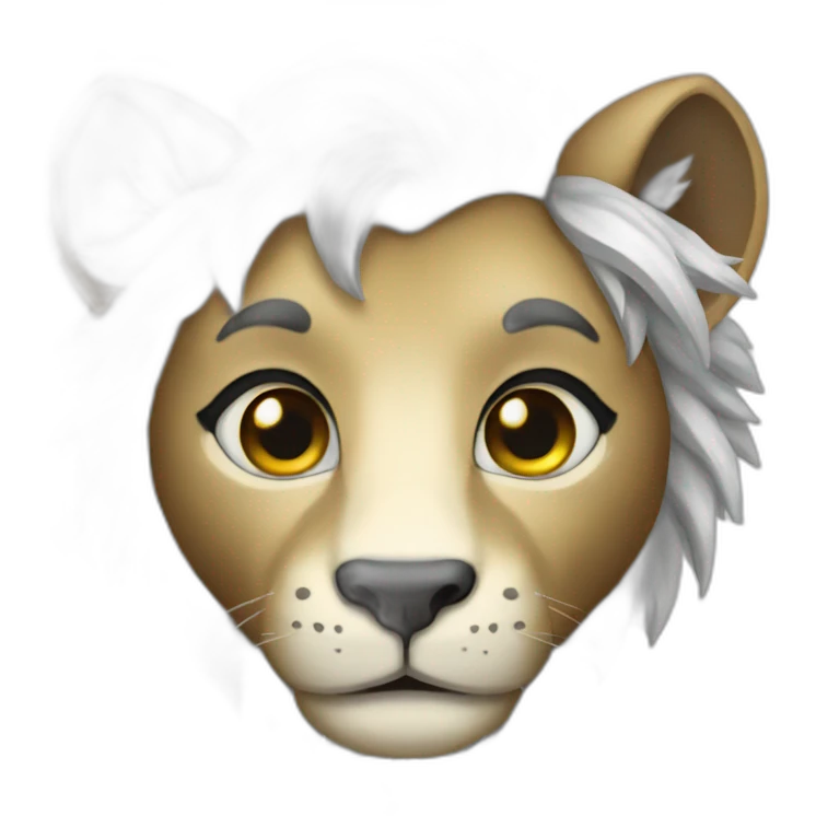 Unicorn lion dark eyes  emoji