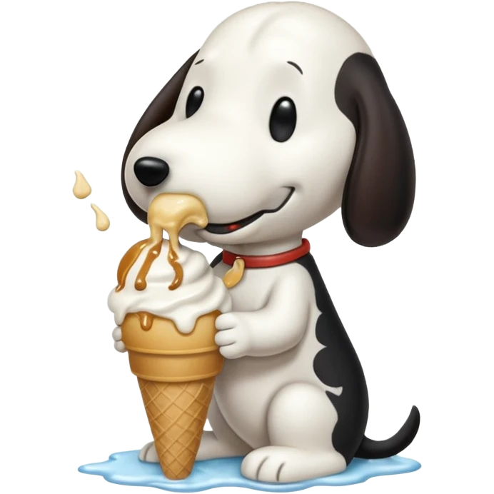 Snoopy eating ice cream emoji
