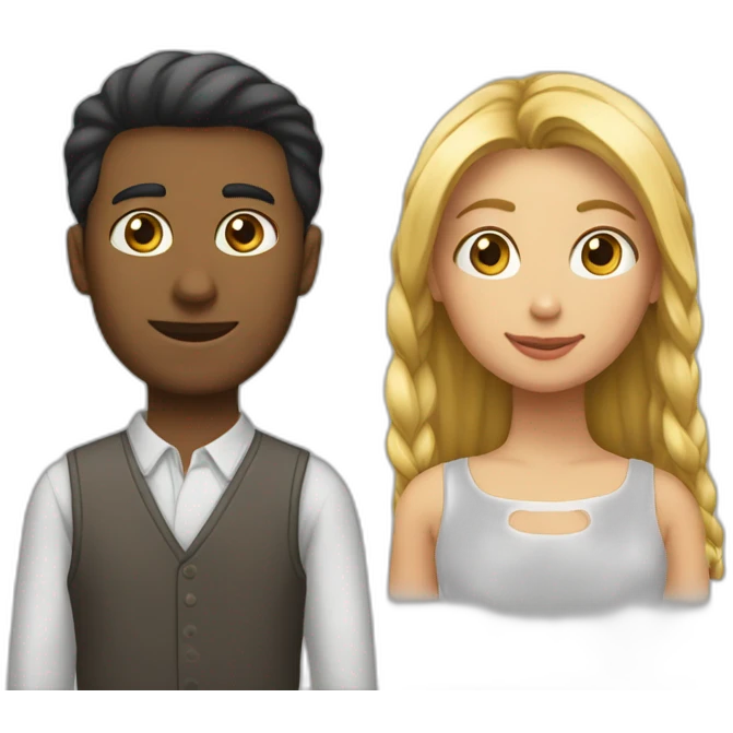 un mec         nu et une fille.   Nu emoji