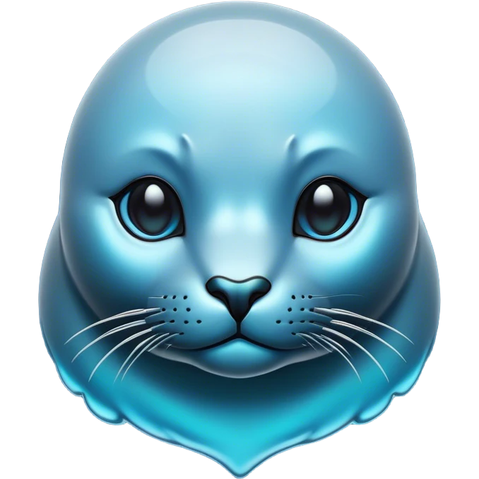 Cinematic Noble Seal Portrait Emoji, Poised and refined, with a sleek, streamlined body adorned in smooth, glossy hues and deep, soulful eyes, Simplified yet sharp and sophisticated features, highly detailed, glowing with a soft, aquatic glow, high shine, intelligent and graceful, stylized with an air of maritime elegance, focused and alert, soft glowing outline, capturing the essence of a watchful ocean guardian that feels as though it could glide out of the screen with effortless authority! emoji