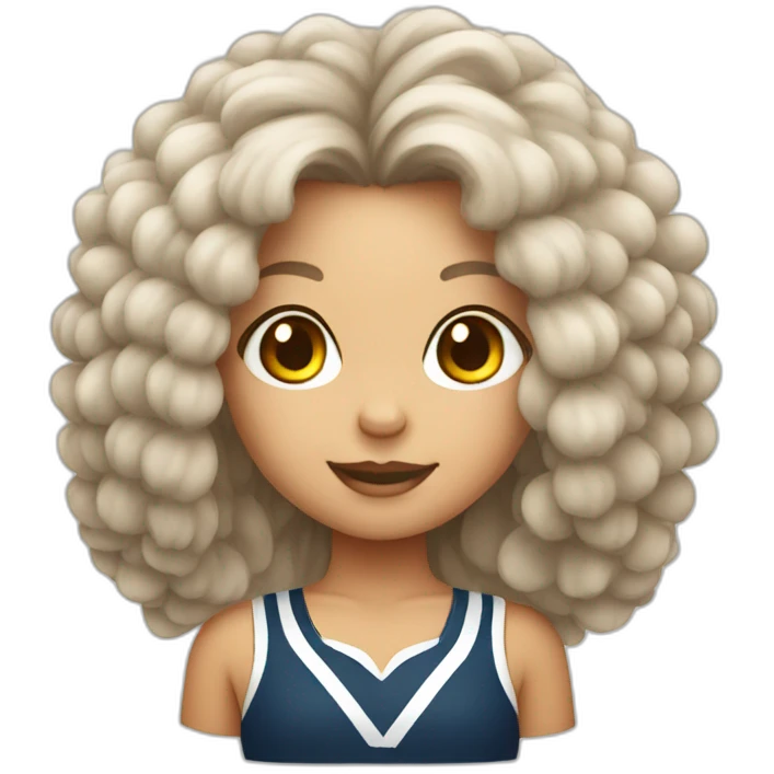 Pom pom girl with long  hair emoji
