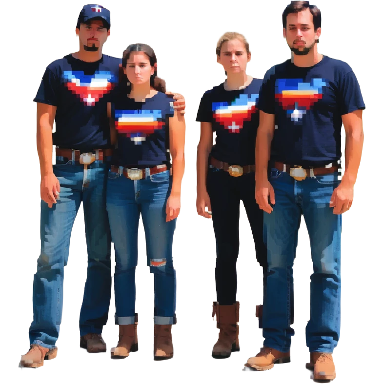 Texans with sad faces and slumped shoulders, Alamo ruins in background emoji