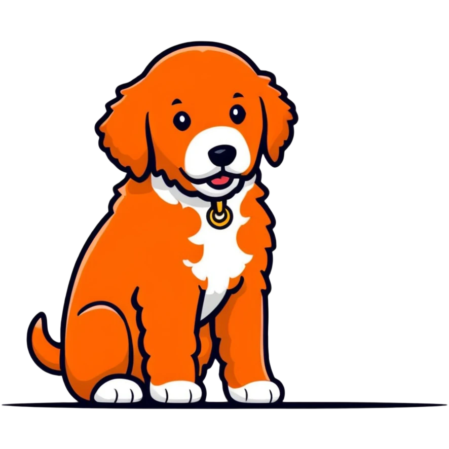 Red Goldendoodle with white markings emoji