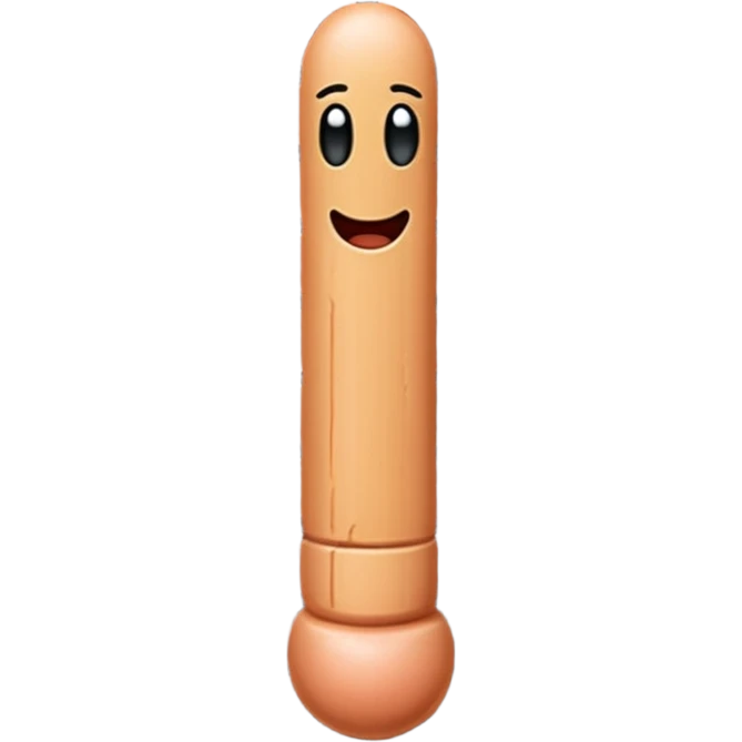 Vertical erect penis made out of old school layered bricks emoji