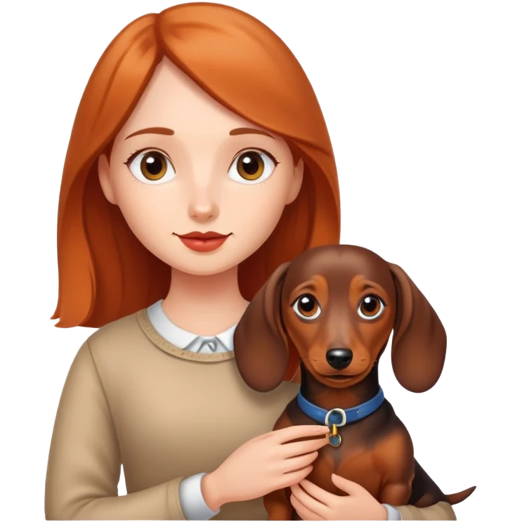 girl with dachshund emoji