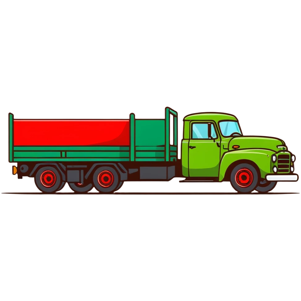 ZIL 130 truck, classic Soviet truck with green cabin and flatbed emoji