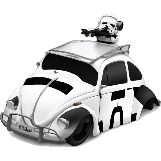  Side view 1956 Volkswagen bug First Order Storm Trooper emoji