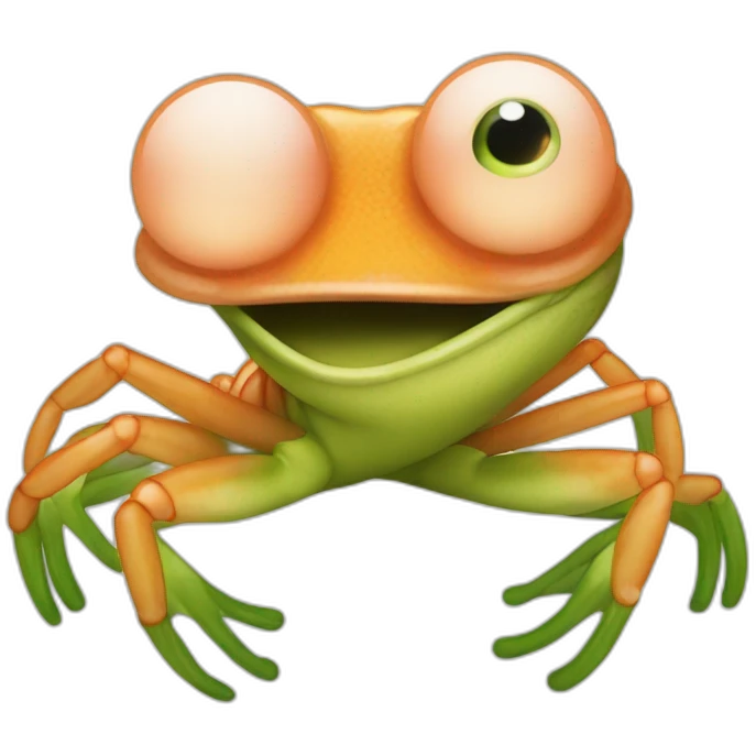 pepe the frog as a shrimp emoji