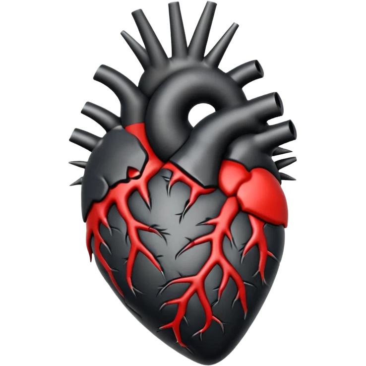 black anatomical heart in torns emoji