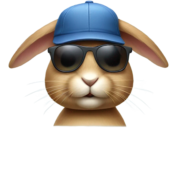 Rabbit with sunglass and cap  emoji