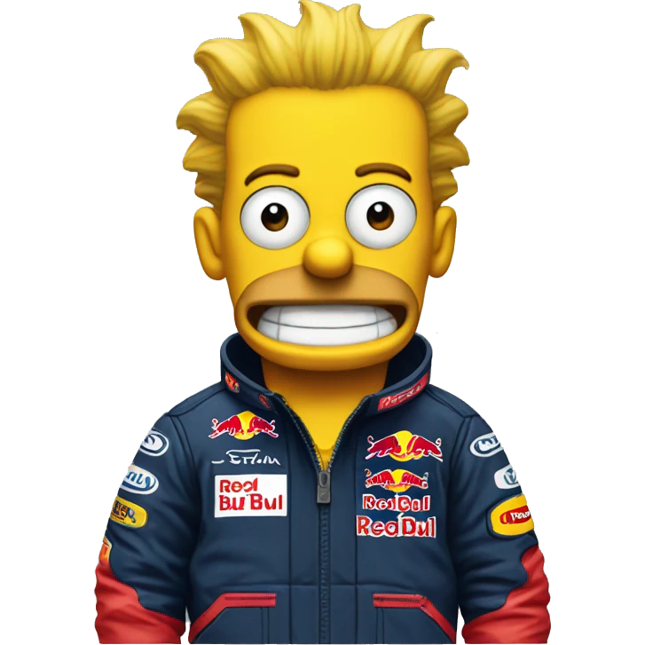 Bart simpson in a red bull formula 1 emoji