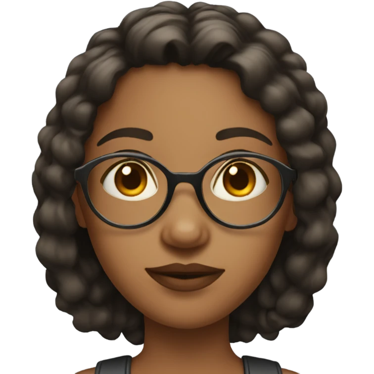girl with a bitch face in glasses medium hair emoji