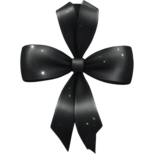 sparkling black bow emoji