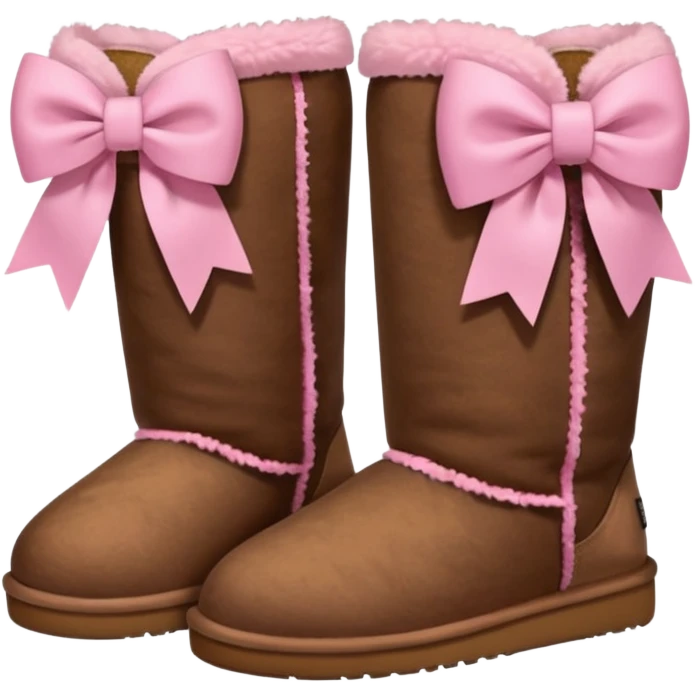 Brown Uggs With Pink Bows emoji