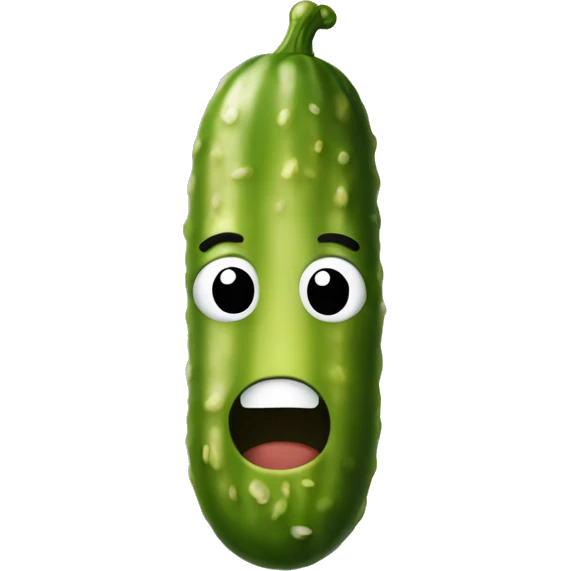 Sour pickle with face emoji