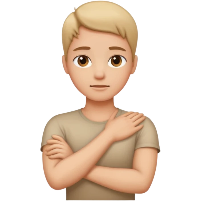 Arms crossed holding neck emoji