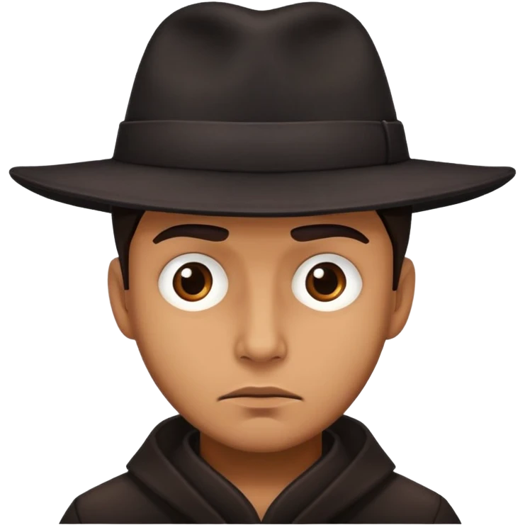 man with a hat suspicious dark emoji