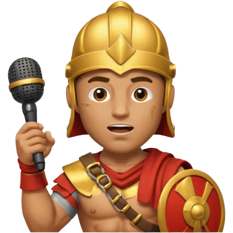 gladiator singing with micro emoji
