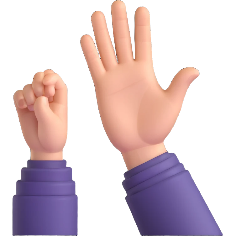 person with both hands raised in a stop gesture emoji