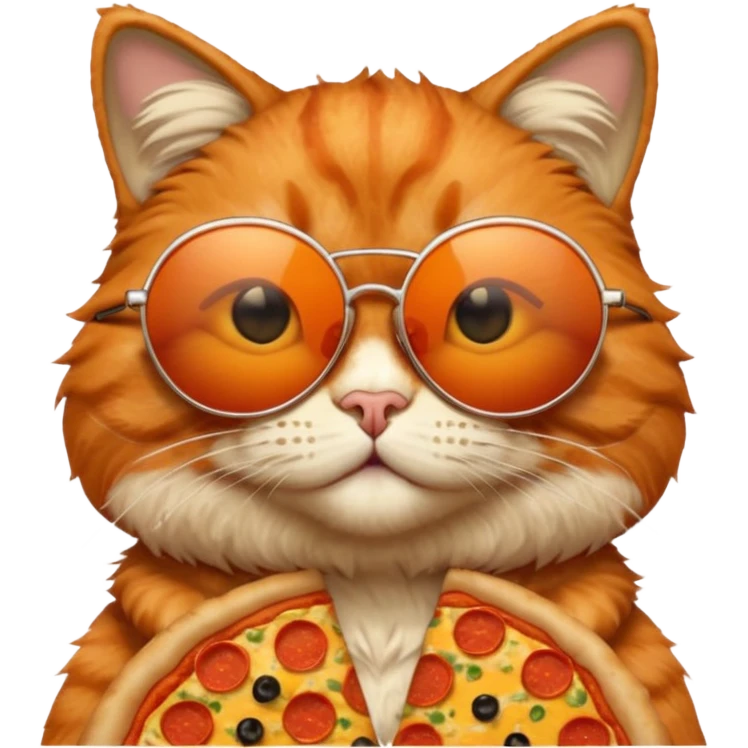 Cool pizza cat with sunglasses emoji