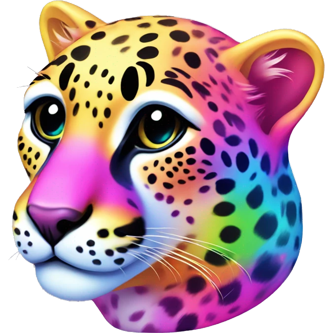 lisa frank rainbow cheetah emoji