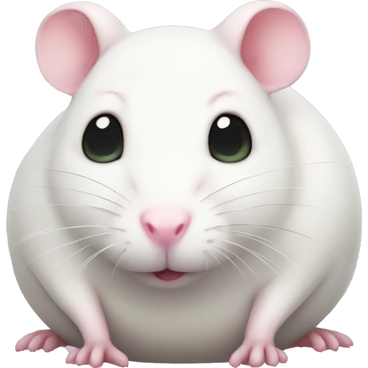 Fat white rat with pink eyes cute anime emoji