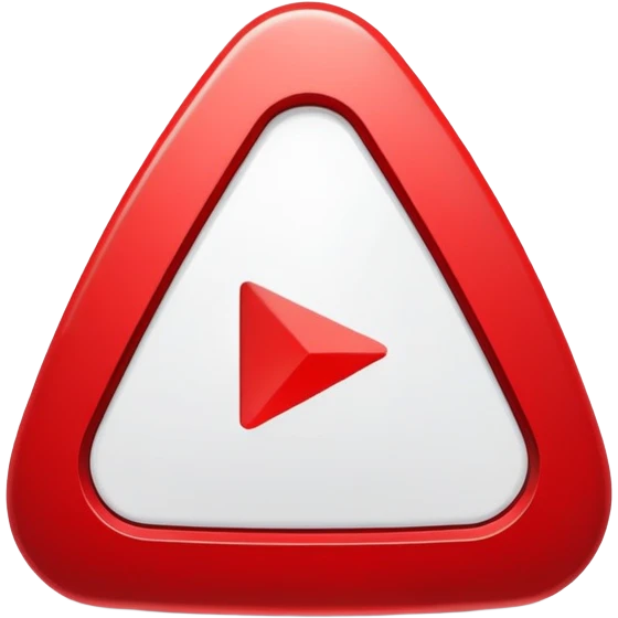 YouTube logo, red play button with white play triangle inside emoji