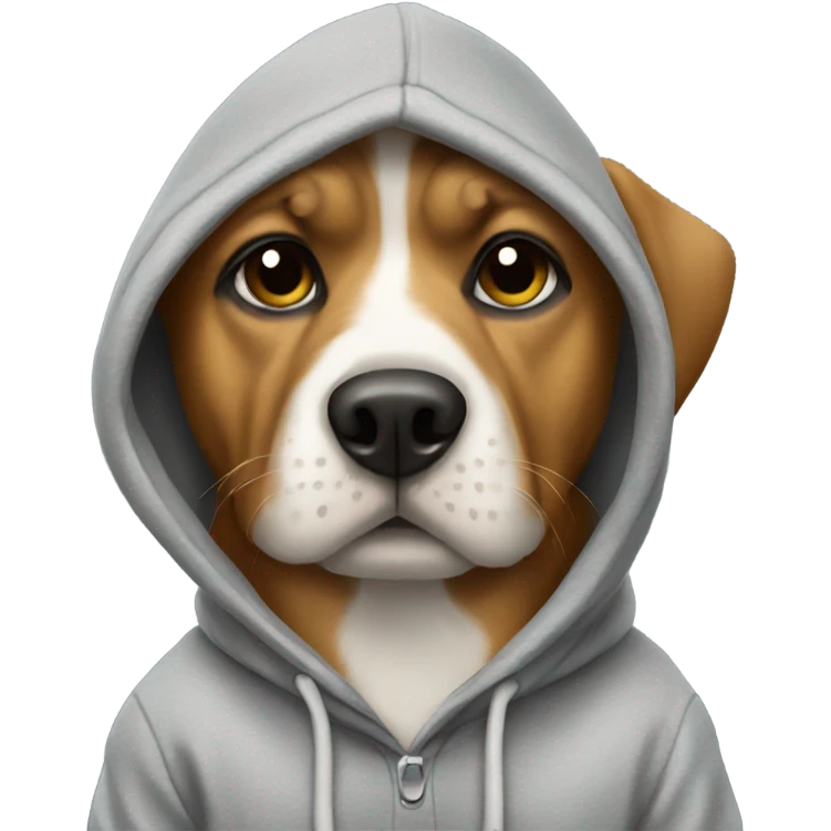Dog wearing hoodie emoji