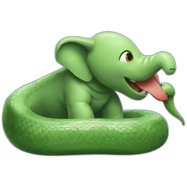 Serpent qui mange un éléphant emoji