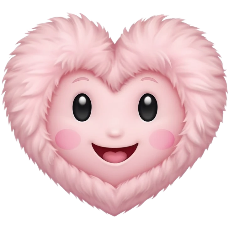 pastel pink heart with a cute face emoji