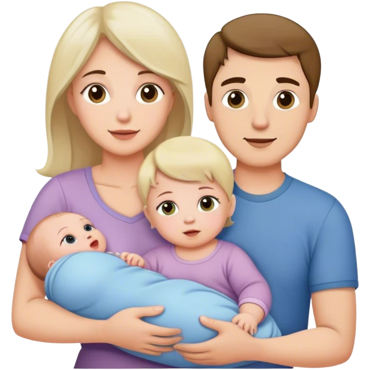 Famille 4 personne 1 fils aîné 1 fille bébé  1 père 1 mère emoji