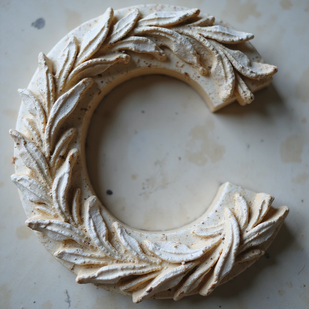 marble-textured letter C inspired by Greek statues, engraved laurel wreaths, slight glow, representing Chronos, only the letter C, no extra elements emoji
