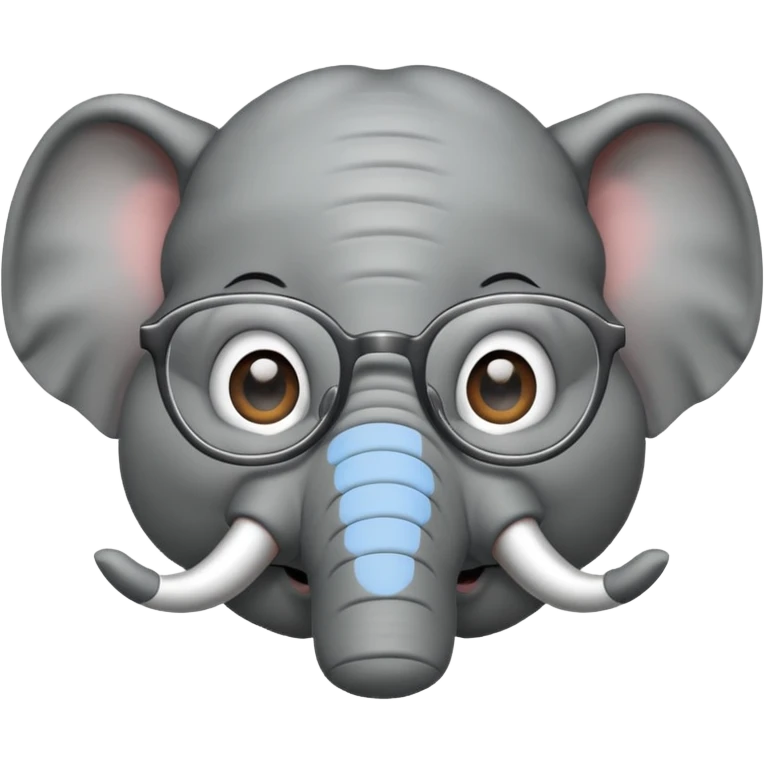 gözlüklü filler emoji