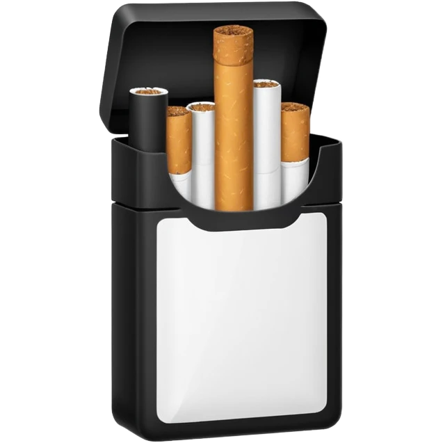 Minimalistic cigarette pack emoji, black and white emoji
