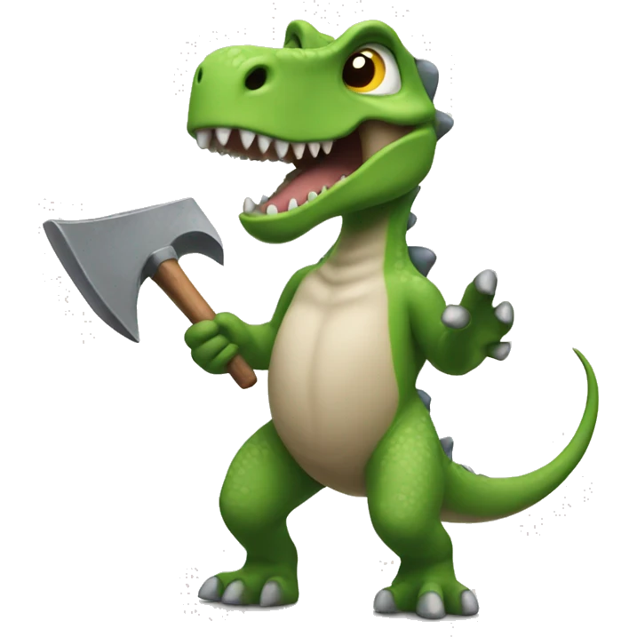 Dinosaur with a pickaxe emoji