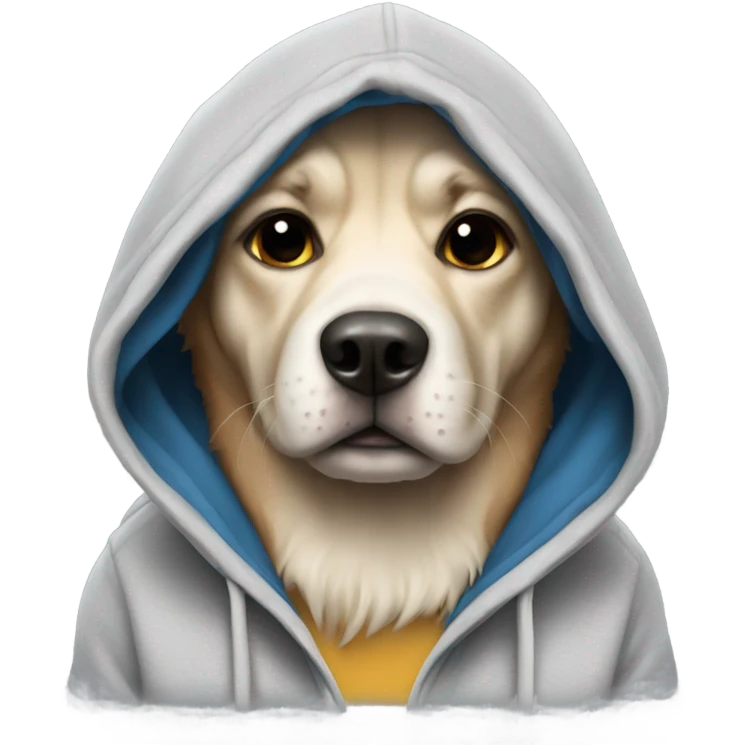 Dog wearing a hoodie emoji