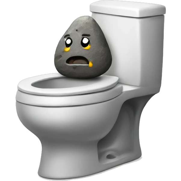 rock on a toilet emoji