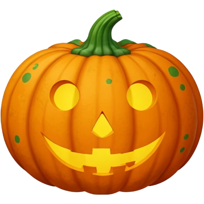 Orange Spotted Green Pumpkin emoji