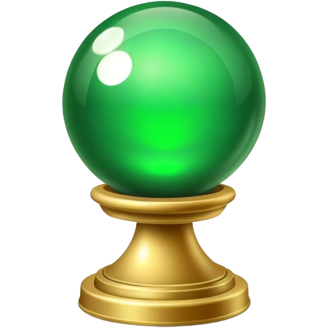 A green magic ball on a little stand emoji