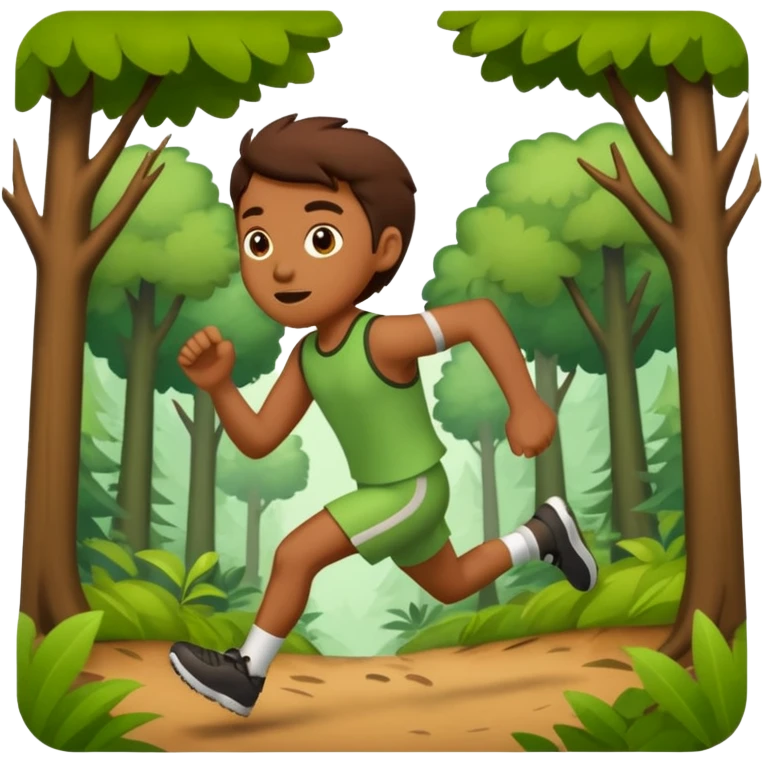 the letter X running around in the woods having an adventure emoji