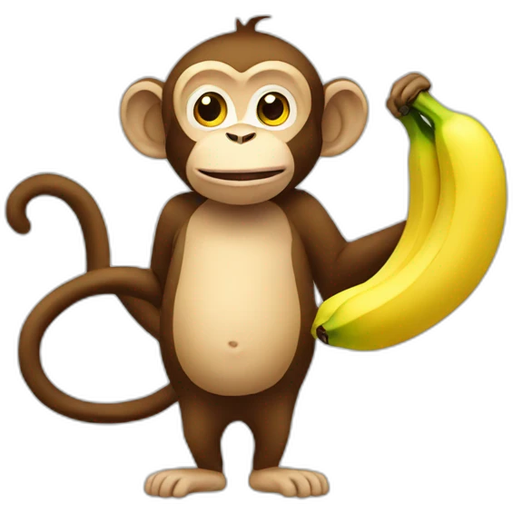 Monkey with banana emoji