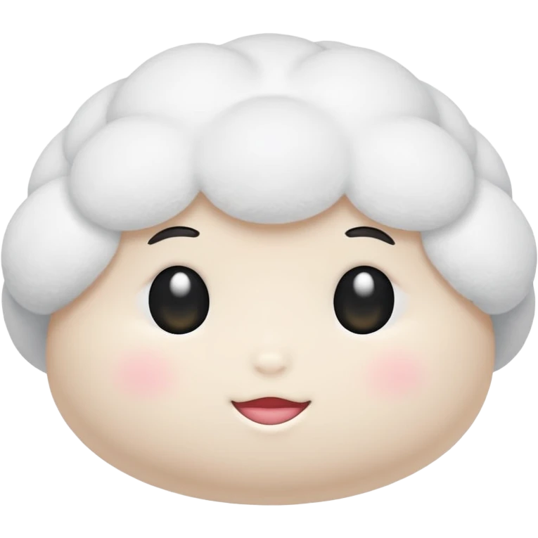 white cosmetic puff object emoji
