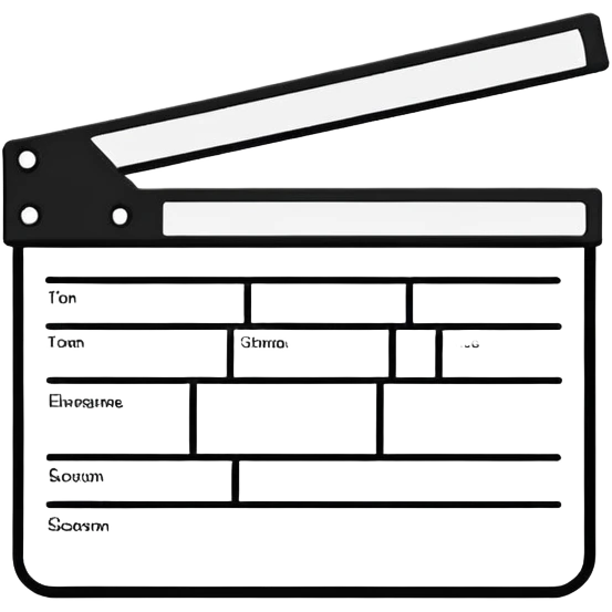 extreme minimalism clapperboard, single line drawing, barely recognizable outline emoji