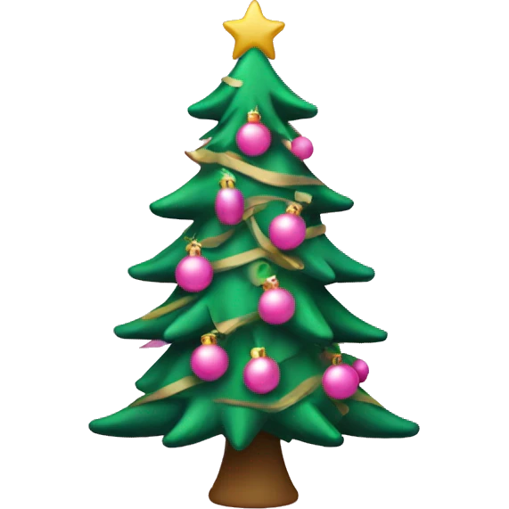 Christmas tree with pink toys emoji
