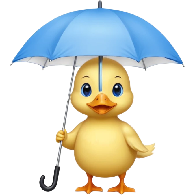 baby Duck holding white umbrella emoji